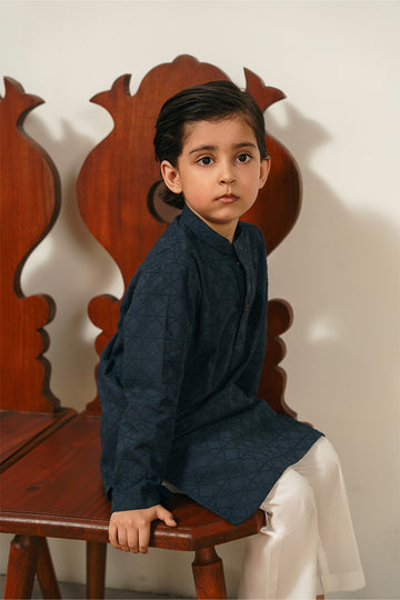 Navy Blue Chikankari Kurta Set